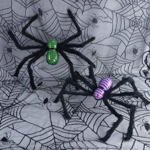Big Plush Spider Halloween Party Decoration Prop Giant Black Spider Kids Toys Haunted House Bar Home Outdoor Horror Decor Supply