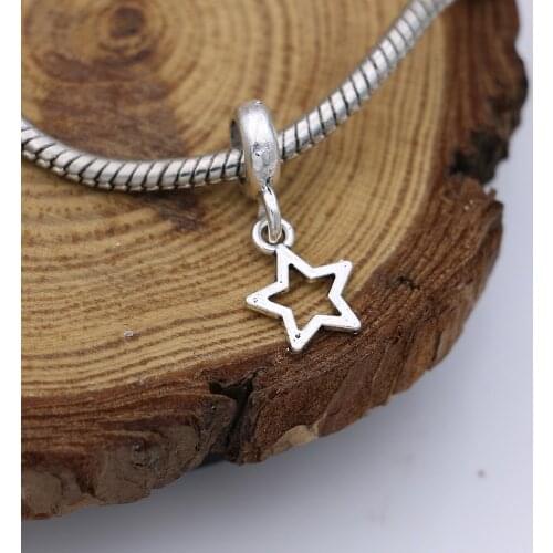 5PCS Antique Silver Plated Hollow Star Beads Fit Pandora Jewelry Making Charm Bracelet DIY Accessories Handmade Craft