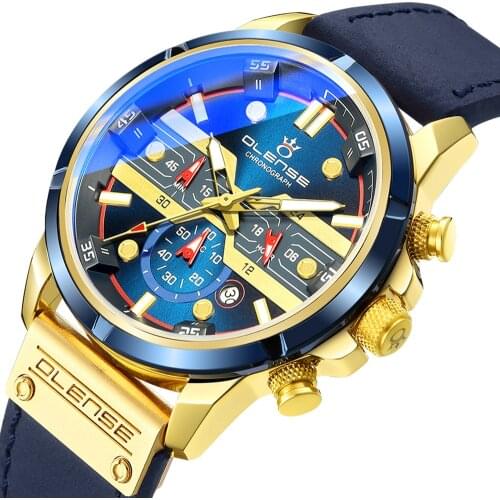 OLENSE Waterproof Sports Chronograph Mens Watch Top Brand Luxury Calendar Man Clock Wristwatches Relogio Masculi 9001M