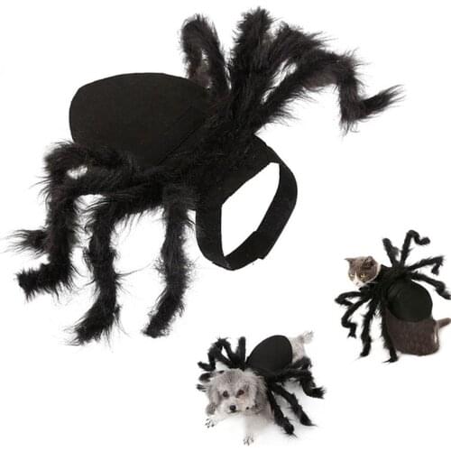 Pet Black Spider Cospaly Costume Dog Cat Clothes Halloween Party Dress Up