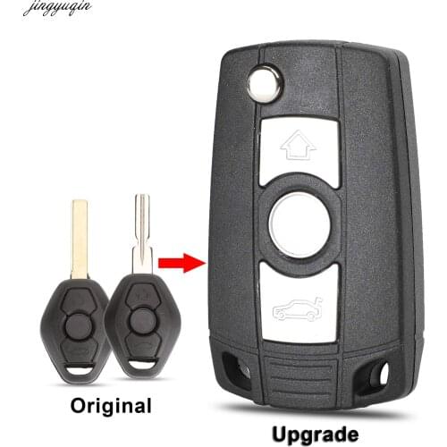 Jingyuqin 10ps 3BTN Flip Remote Key Shell For BMW E36 E38 E39 E46 E53 E60 E61 E63 E64 E81 E83 E85 E86 1/3/5/7 Series X3 X5 Z3 Z4