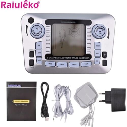 Electric Smart Massager Ems Nerve Muscle Stimulator Tens Pulse Acupuncture Low Frequency Physiotherapy Slimming Machine +10 Pads