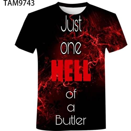 T-Shirt Male / Female Japan Anime Black Butler 3D Printing Youth Leisure Harajuku Childrens Street Style Oversized Top