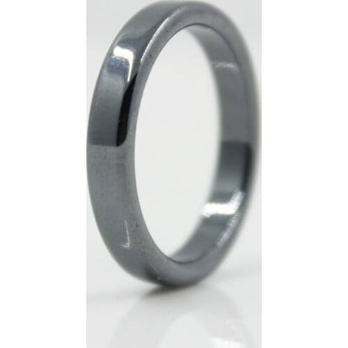 Fashion Jewelry AAA Quality smooth 4 mm Width Flat Hematite Rings (1 Piece) HR1003