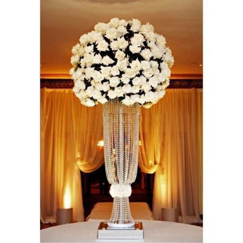 Hot 80cm(H) Gold or Silver wedding Centerpiece crystal chandelier wedding flower stand event party supply 10pcs