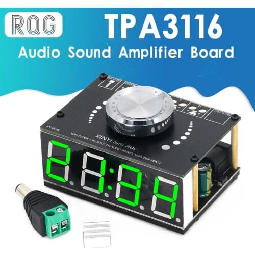 HIFI 50W*2 stereo Bluetooth digital power amplifier board module with WIFI timing clock Xinyi XY-W50L