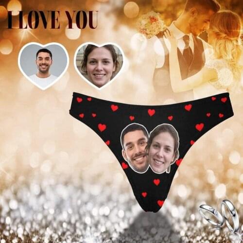 Custom Face Underwear Embrace Love Panties Briefs Personalized Women Bikini Thong Lingerie Unique Anniversary Gifts for Her