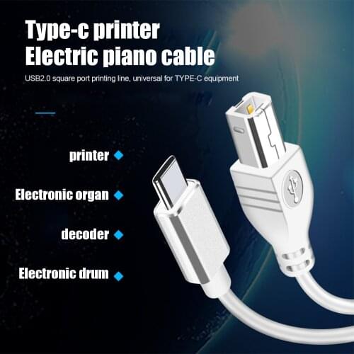Type-C to USB 2.0 Keyboard Converter Cable USB to USB B MIDI Electronic Musical Instrument Printer Cable for MIDI Controller