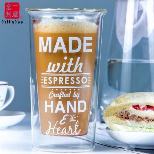 350ML Coffee cup heat-resistant double-layer anti-scalding thickened glass tea water juice ready-to-hand cup