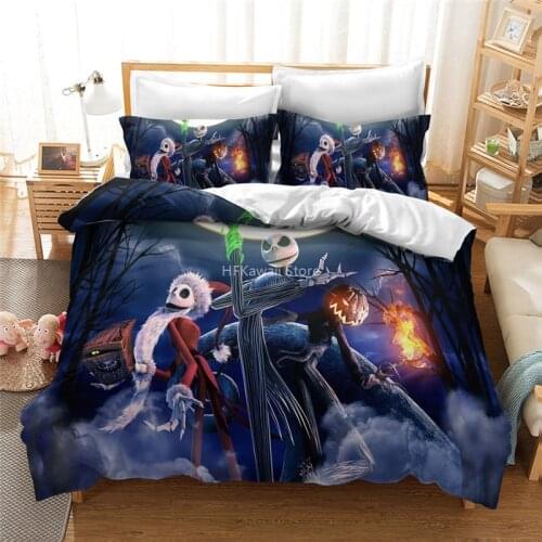 The Nightmare Before Christmas Duvet Cover Pillowcase Boys Girls Home Quilt Cover Bedding Set Bedclothes Single Double King Size