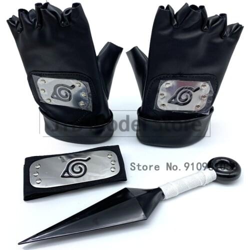 Naruto Anime Cosplay Costume Props Gloves Plastic Role Play Hand Sword Weapon Model Shuriken Konoha Ninja Dart Toy Free Shipping
