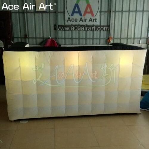 Nicely led lighting inflatable bar table/counter,advertising logo wall,Dj booth divider with colorful spotlights for sale