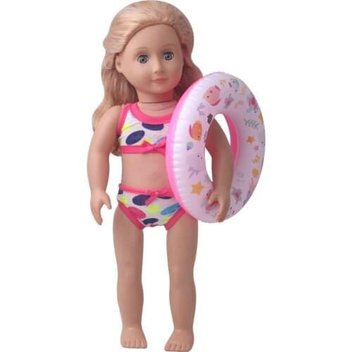 18 Inch Girls Doll Summer PVC Swimming Laps Pump American Newborn Baby Pool Toys Accessories Fit 40-43 Cm Boy Dolls Gift Q67