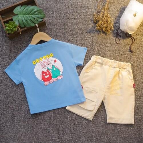Hot Sale 100% Cotton Clothing for Boys Letter Print Kids Clothing Sets T-Shirt+Shorts Children Clothing Sports Suit for Children