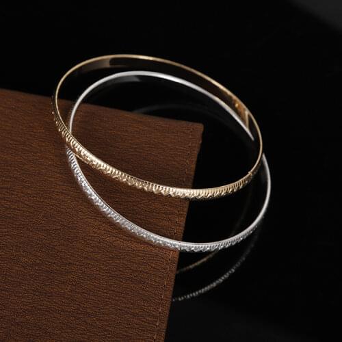 RLOPAY Morocco New Trendy Fine Flower Engraved Gold Bangles Arabic Luxury Jewelry for Bridal Big Size Bangle Bracelet