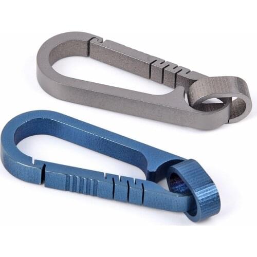 Mens Titanium Alloy Keychains Car Key Waist Keychain Pendant Hanging 55mm For 55LB Force Durable Round Design Outdoor Tool