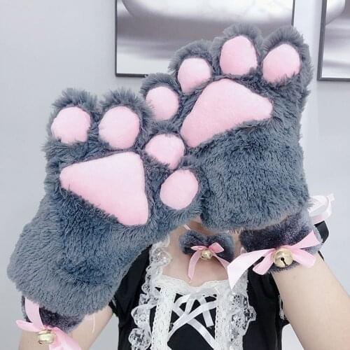 New Plush Cat Claw Gloves Cute For Anime Cosplay Show Women Bear Claw Gloves Fluffy Paw Gloves Mittens
