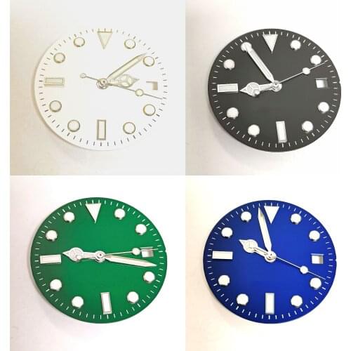 New 28.5MM Blue luminous Dial And Hands Fit Miyota8215 Eta2836 NH35 Automatic Movement