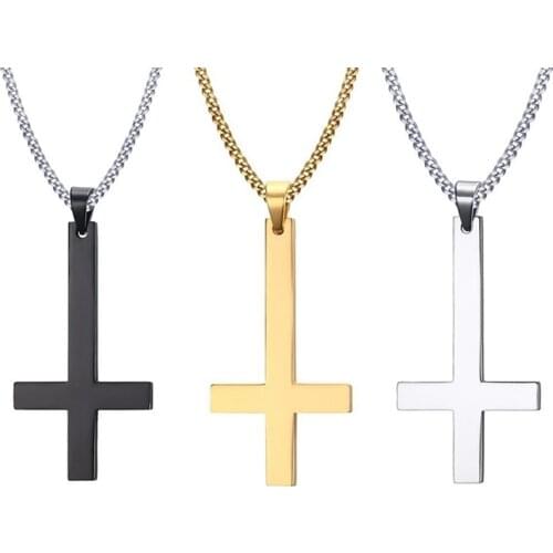 Upside Down Cross Inverted Cross Of St Peter Pendant Necklace Lucifer Satan Satanism Gothic Jewelry