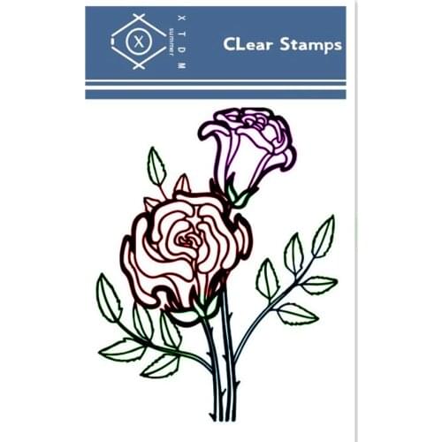 PANFELOU 6.5*9cm rose Transparent Silicone Rubber Clear Stamps cartoon for Scrapbooking/DIY Easter wedding album