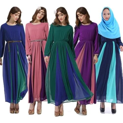 Hot Middle Eastern ethnic style long sleeved dress court Muslim retro clothing Hui long robes maxi dress vestidos for muslim