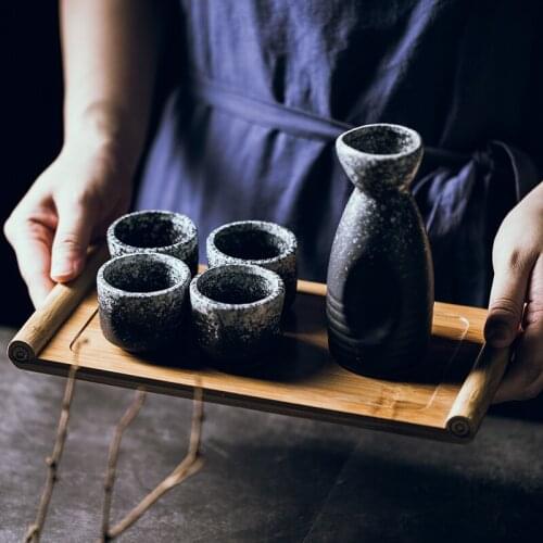 All bamboo wooden tray Japanese restaurant wine set tea set wood plate oblong size tableware accessories