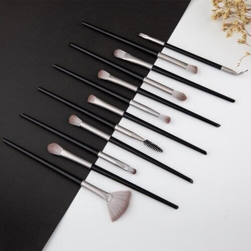 Professional 12Pieces Eyeshadow Makeup Brushes Blending Eyebrow Brush Fan Brush Cosmetic Soft Synthetic Hair Eye-Shadow Brushes