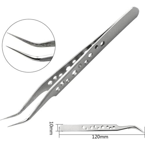 High Precision Industrial Tweezers Anti-static Curved Elbow Straight Tip Precision Stainless Forceps Phone Repair Hand Tools