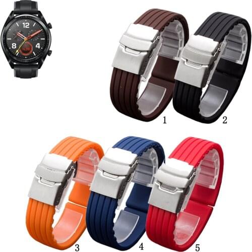 20mm 22mm Soft Silicone Band Rubber Watch Strap for Huawei Watch GT 2 2e GT2 Pro Honor MagicWatch Replacement band strap