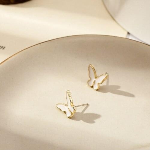 Double Hollow Rhinestone Pearl Heart-shaped Stud Earrings Wreath Bow Earrings Letter Butterfly Stud Earrings All-match Girl Gift