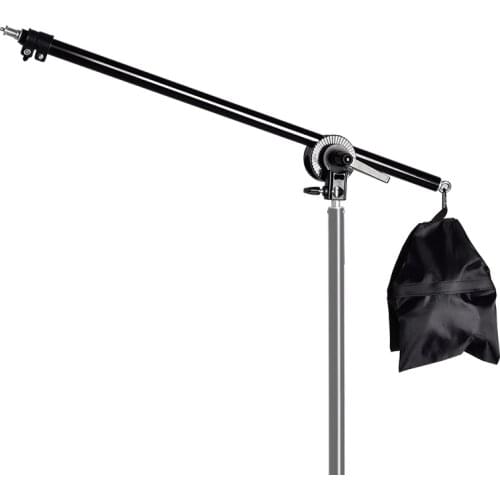 74-135cm Studio Photo Telescopic Boom Arm Top Stand With Sandbag for Speedlite /Mini Flash Strobe /LED Video Light/Softbox