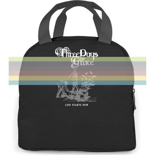 Three Days Grace Life Starts Now Different Colours Printed Mens Breathable women men Portable insulated lunch bag adult