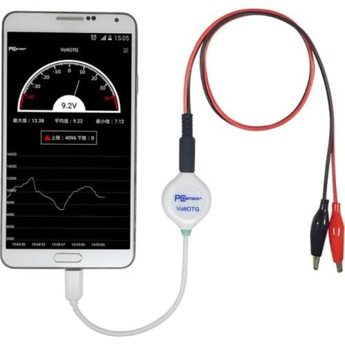 USB Voltmeter OTG Android Phone Voltage Tester -40~40V DC Data Save File Volt