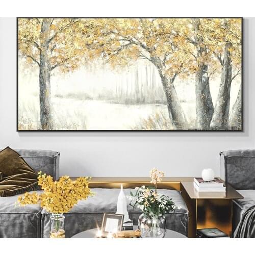 Yiqing Abstract Beautiful Large Size Trees Oil Painting 100% Hand Painted Canvas Painting Modern Decorative Wall Art For Home