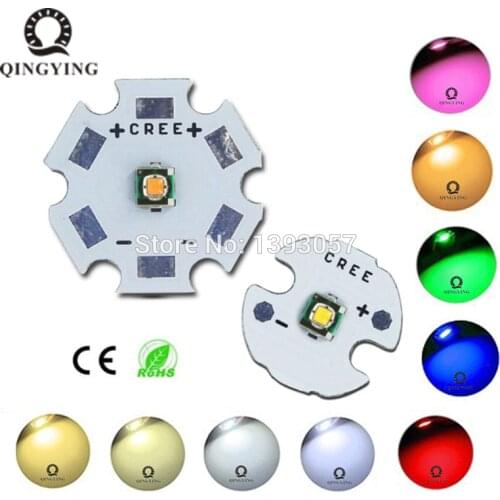 10pcs Cree XPE XP-E R3 3535 SMD High Power LED Light Cold White Warm White Red Green Blue Yellow UV Pink With 20mm 16mm PCB