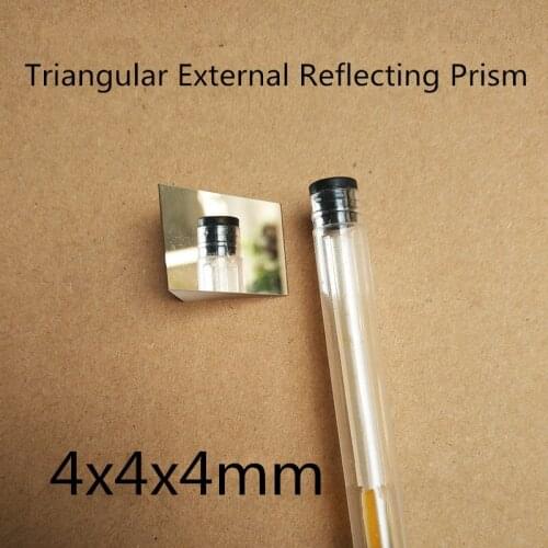 2 pieces 4x4x4mm 4*4*4mm Right Angle K9 Triangular slop External Reflecting Prism Lens