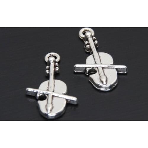 30pcs Silver Color Violin Cello Charms Musical Instruments Pendant Jewelry Making DIY Handmade Findings Accessories A3401