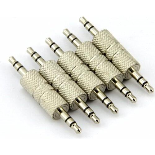 5PCS/LOT 3.5mm Jack to 3.5mm Audio Male Adapter Connectors