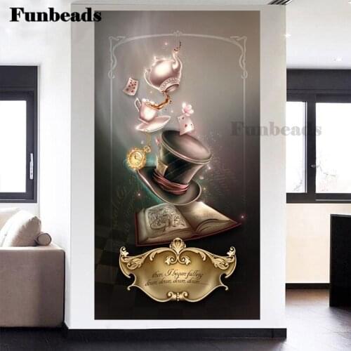 5D Round square Drill Diy Diamond Painting Magic hat and teapot Paintings Needlework Full Diamond Embroidery Home Decor FF4388