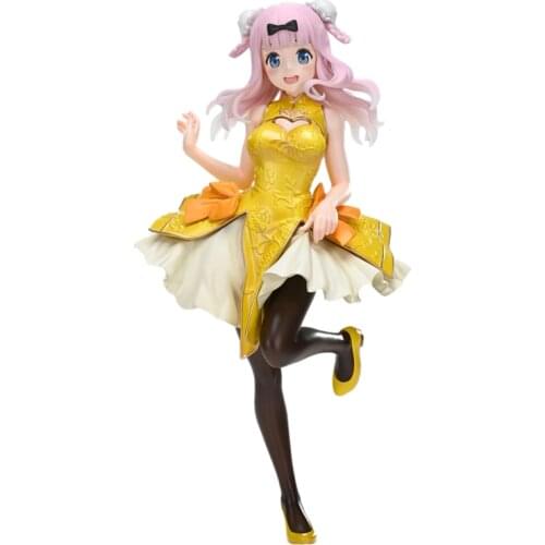 Pre-Sale Miss Huiye Wants Me To Confess Fujiwara Chika Cheongsam Cartoon Anime Figures Pvc Model Toy Desktop Ornament Anime Gift