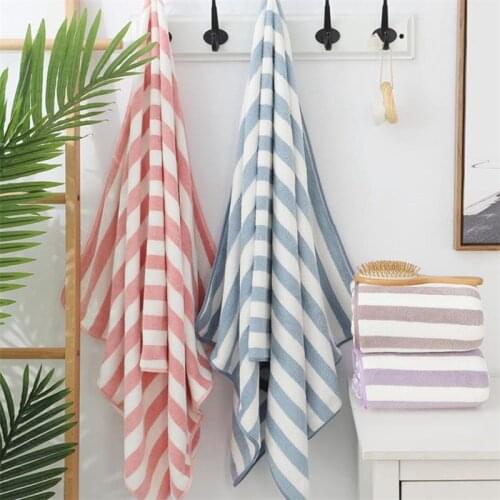 Adult Face Bath Towel Stripe Beach Towel Male Womens Children Students Absorbent Towels Travel Sport Bathroom Supplies