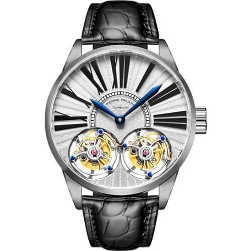 Retro Double Tourbillon Watch Mechanical Top Sapphire Mirror Business Classic Men Watch Brand Luxury Gift Pilot Tough Guy Watch