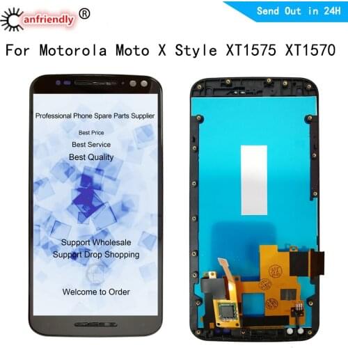 For Motorola Moto X Style XT1572 XT1575 XT1570 X Pure Edition LCD Screen Touch Digitizer With Frame Assembly X3 Style X3s