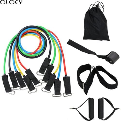 Home Gym Latex Resistance Bands Gym Door Anchor Ankle Straps With Bag Kit Set Yoga Exercise Fitness Band Rubber Loop Tube Bands