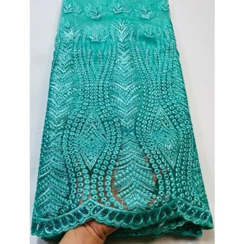 French Net Lace Fabric 2021 Latest African Fabric With Embroidery Mesh Tulle Sequins Lace Fabric High quality Nigerian VGY004
