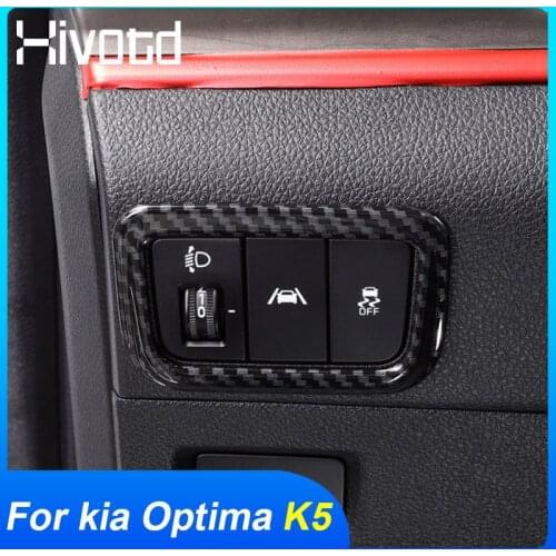 Hivotd For Kia Optima K5 dl3 2021 2020 Accessories Car Headlight Buttons Cover Decorative Switch Button Frame Trim Modification