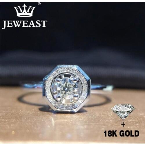Natural Diamond 18K Gold Pure Gold Ring Beautiful Gemstone Ring Good Upscale Trendy Classic Party Fine Jewelry Hot Sell New 2020