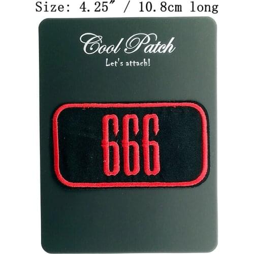 RED SATANIC 666 EMBROIDERED PATCH PENTAGRAM DEVIL VENOM Supernatural EMBROIDERED IRON On Patch APPLIQUE Rock hook loop