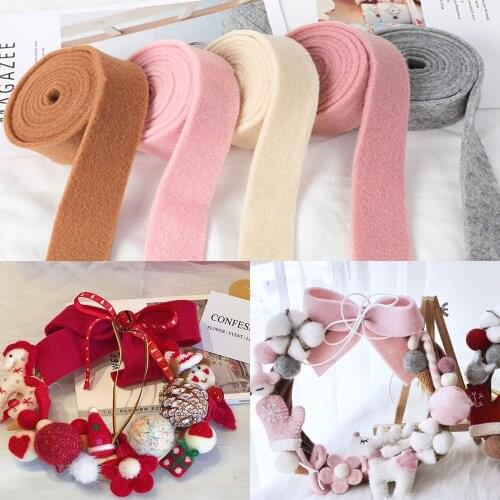 1 Roll Width 4cm Length 2 Meter Woolen Ribbon Diy Handmade Christmas Felt Christmas Decoration Clothing Hat Sewing Material