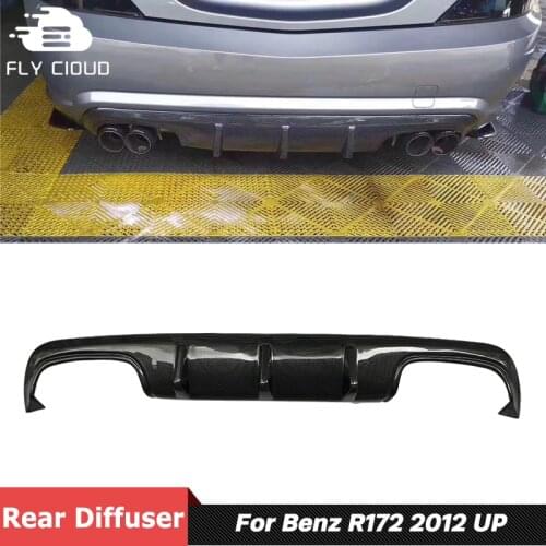 Carbon Fiber Material Rear Bumper Lip Diffuser For Mercedes Benz R172 SLK Series Coupe Car 2012 Up